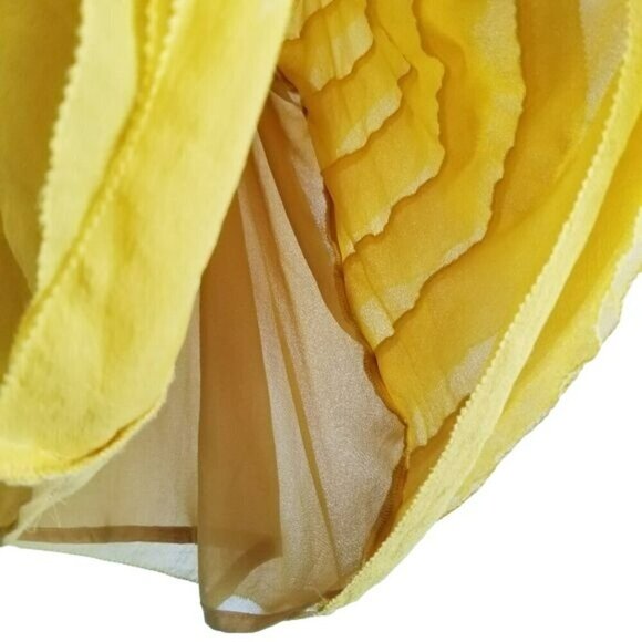 Sundance tank top sheer‎ silk crochet ruffle tiered keyhole button back Medium - Picture 2 of 12